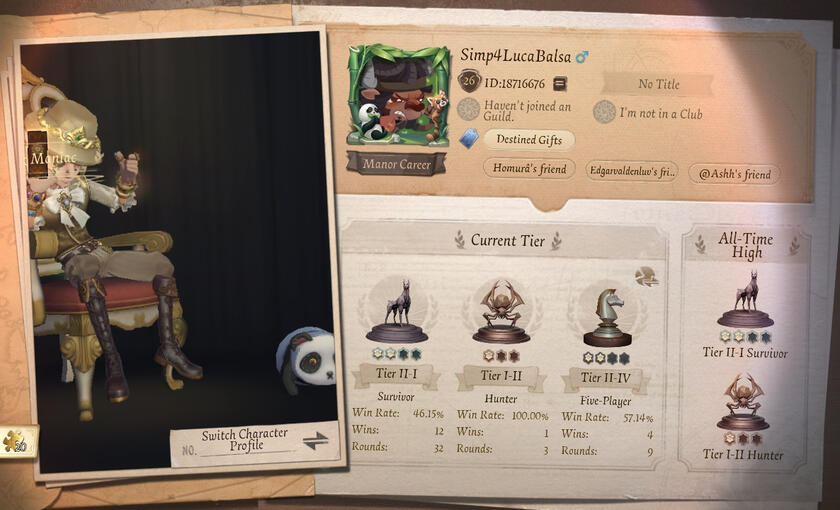 Identity V Profile ᥫ᭡
